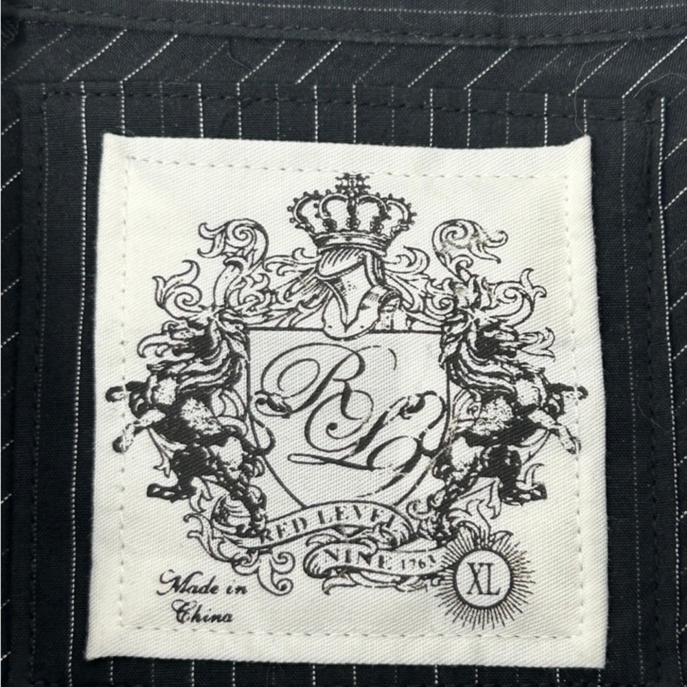 Red Level 9 1763 Mens Black Gray Striped Longsleeve Shirt XL‎ - Picture 8 of 12